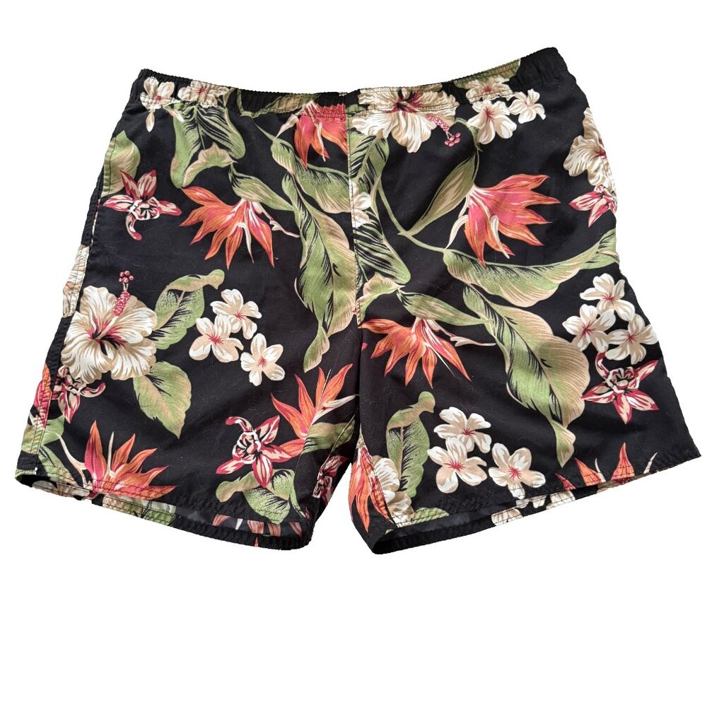 Pussers West Indies Tropical Bird of Paradise Shorts Swim Trunks M Island Aloha‎
